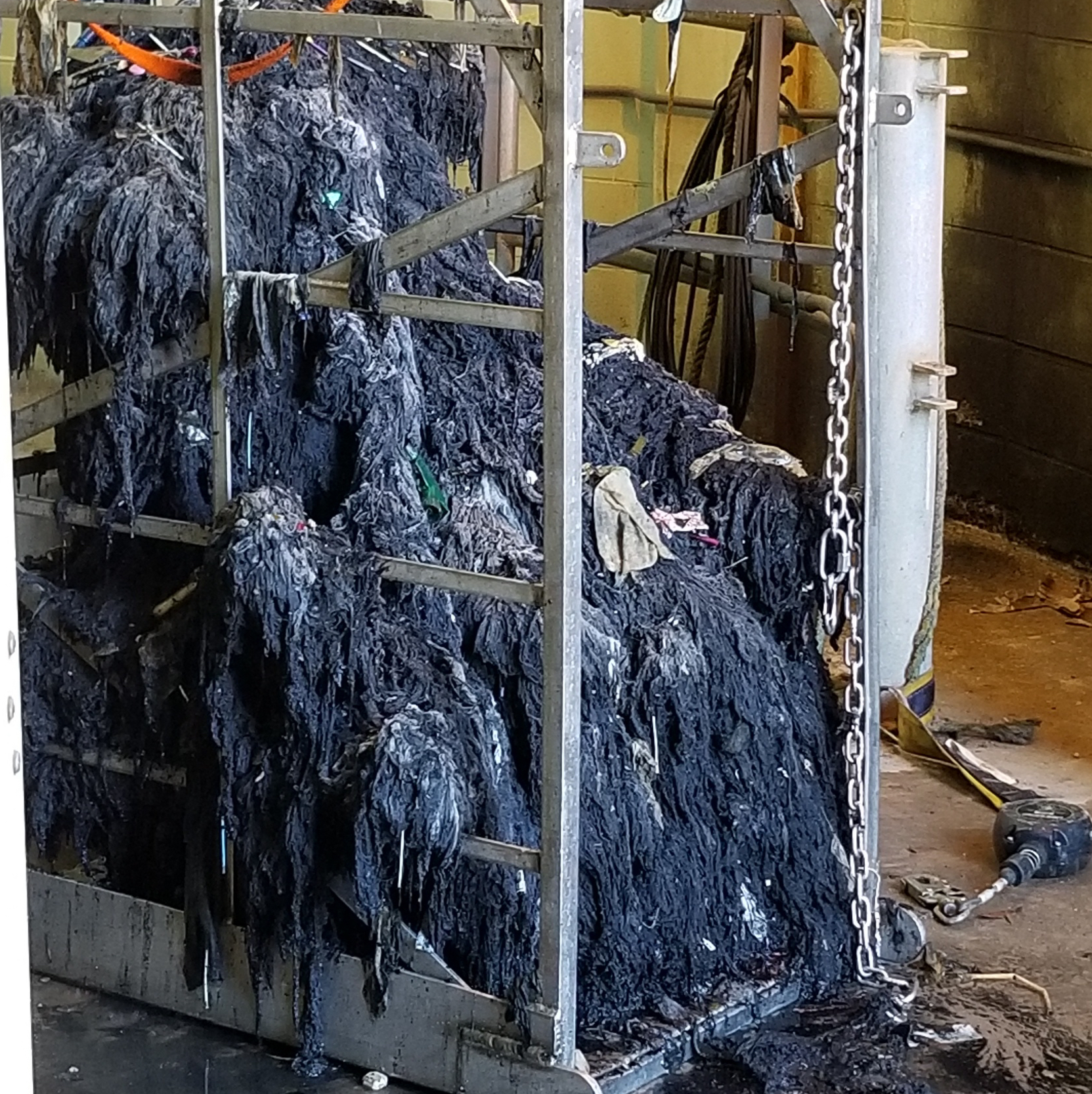 Here's a look at a mass of wipes pulled out of Charleston's wet well.